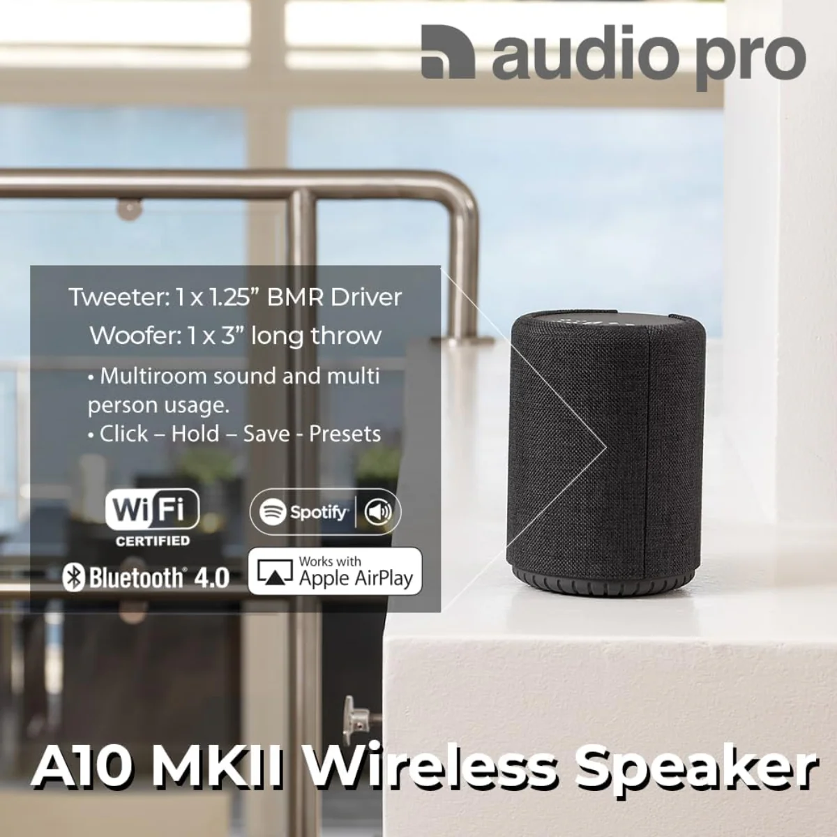 Audio Pro A10 MKII Wireless Multiroom Speaker - Image 3